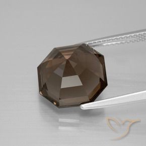 Quartzo Fumê Azul escuro Natural 6.56ct, Corte Octógono / Esmeralda, VS
