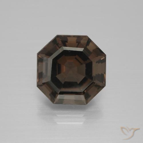 6.32ct Natural Azul escuro Quartzo Fumê, Corte Esmeralda, VS