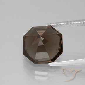 Quartzo Fumê Azul escuro Natural 6.32ct, Corte Octógono / Esmeralda, VS