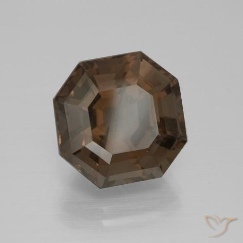Quartzo Fumê Umber Brown Natural 9.69ct, Corte Octógono / Esmeralda, VS