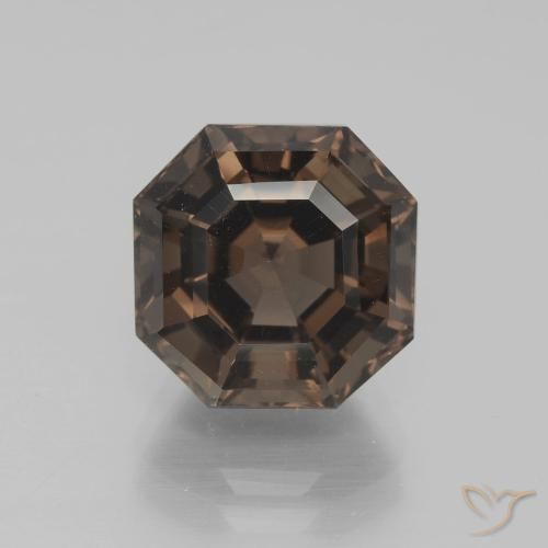 5.10ct Natural Hickory Brown Quartzo Fumê, Corte Esmeralda, VVS-VS