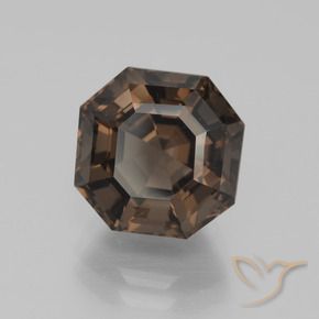 Quartzo Fumê Hickory Brown Natural 5.10ct, Corte Octógono / Esmeralda, VVS-VS