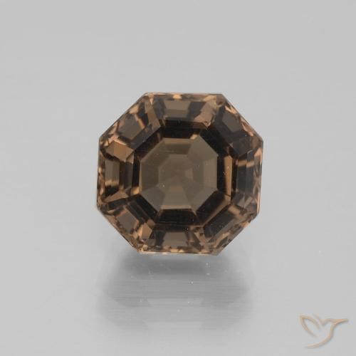 Quartzo fumê marrom natural 3,70ct, corte esmeralda, VVS-VS
