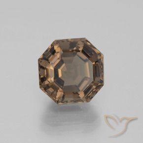 Quartzo fumê marrom natural 3,70ct, corte esmeralda, VVS-VS