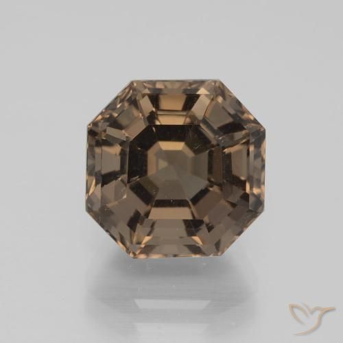 5.58ct Natural Hickory Brown Quartzo Fumê, Corte Esmeralda, VVS-VS