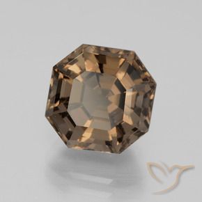Quartzo Fumê Hickory Brown Natural 5.58ct, Corte Octógono / Esmeralda, VVS-VS