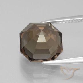 Quartzo Fumê Hickory Brown Natural 5.58ct, Corte Octógono / Esmeralda, VVS-VS
