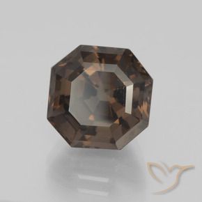 Quartzo Fumê Hickory Brown Natural 5.77ct, Corte Octógono / Esmeralda, VVS-VS