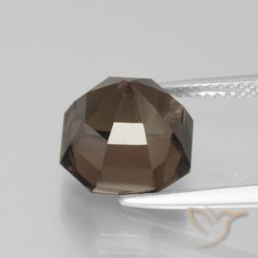 Quartzo Fumê Hickory Brown Natural 5.77ct, Corte Octógono / Esmeralda, VVS-VS