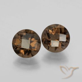Pedras preciosas de Quartzo Fumê Chocolate marrom natural de 3.79 ct, Redondo, VS