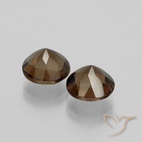 Pedras preciosas de Quartzo Fumê Chocolate marrom natural de 3.79 ct, Redondo, VS