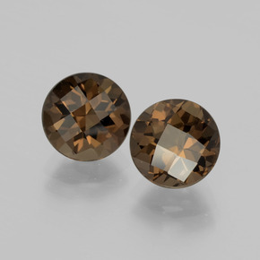 Pedras preciosas de Quartzo Fumê Marrom Quente natural de 3,84 ct, Corte Redondo, VVS-VS