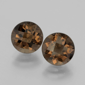 Pedras preciosas de quartzo fumê marrom natural de 3,36 ct, corte redondo, VVS-VS