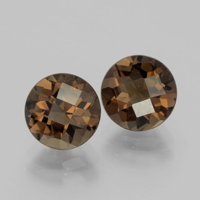 Pedras preciosas de quartzo fumê marrom natural de 3,36 ct, corte redondo, VVS-VS