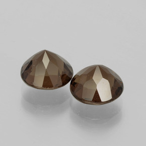 Pedras preciosas de quartzo fumê marrom natural de 3,36 ct, corte redondo, VVS-VS