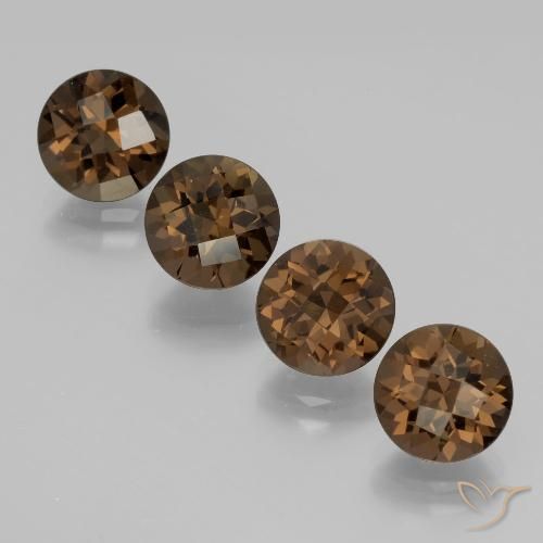 Pedras preciosas de Quartzo Fumê Castanho médio natural de 7.51 ct, Corte Redondo, VVS-VS