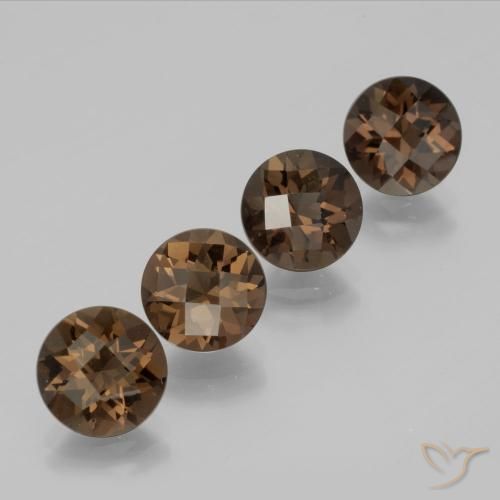 Pedras preciosas de Quartzo Fumê Hickory Brown natural de 6.92 ct, Redondo, VVS-VS