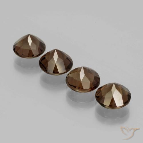 Pedras preciosas de Quartzo Fumê Hickory Brown natural de 6.92 ct, Redondo, VVS-VS
