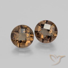 Pedras preciosas de Quartzo Fumê Hickory Brown natural de 3.37 ct, Redondo, VVS-VS