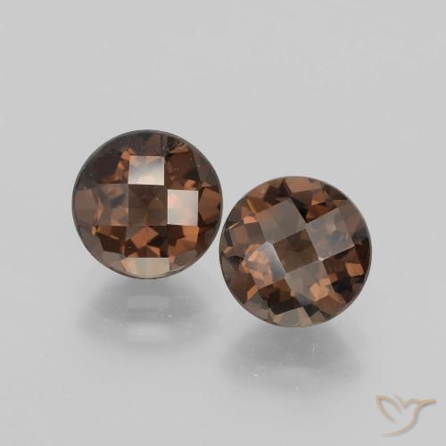 3.56ctw Natural Hickory Brown Quartzo Fumê, Redondo, VS