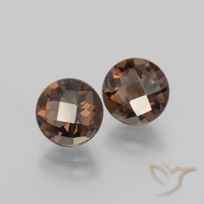 Pedras preciosas de Quartzo Fumê Hickory Brown natural de 3.56 ct, Redondo, VS