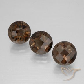 Pedras preciosas de Quartzo Fumê Castanho médio natural de 5.46 ct, Redondo, VVS-VS