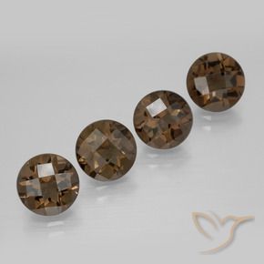 Pedras preciosas de Quartzo Fumê Marrom escuro natural de 6.96 ct, Redondo, VVS-VS