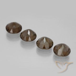 Pedras preciosas de Quartzo Fumê Marrom escuro natural de 6.96 ct, Redondo, VVS-VS