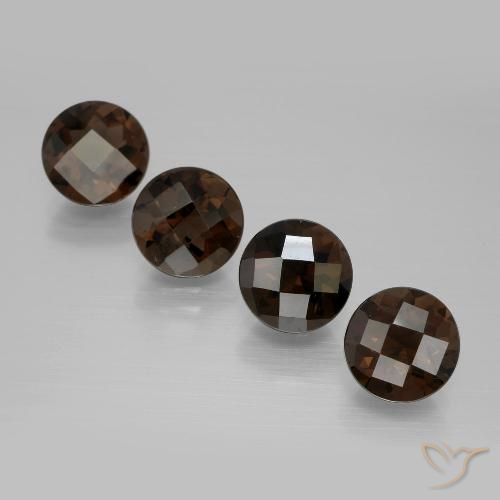 6.66ctw Natural Marrom Chocolate Profundo Quartzo Fumê, Redondo, VS