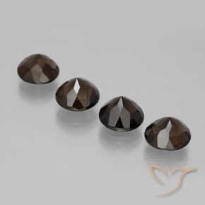 Pedras preciosas de Quartzo Fumê Marrom Chocolate Profundo natural de 6.66 ct, Redondo, VS