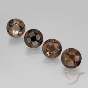 Pedras preciosas de Quartzo Fumê Hickory Brown natural de 6.81 ct, Redondo, VVS-VS