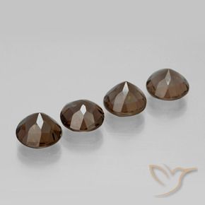 Pedras preciosas de Quartzo Fumê Hickory Brown natural de 6.81 ct, Redondo, VVS-VS
