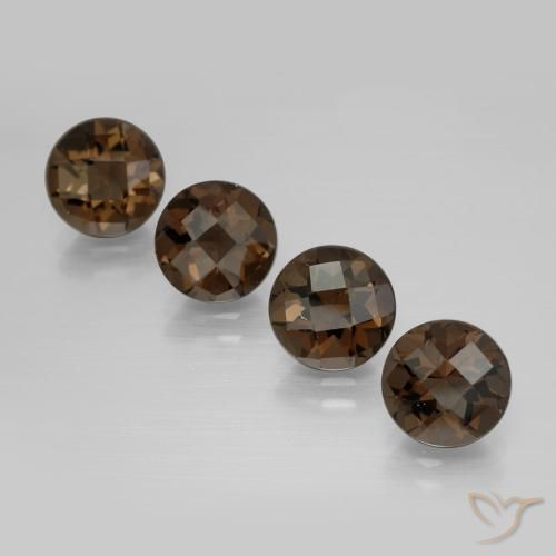 Pedras preciosas de Quartzo Fumê Hickory Brown natural de 6.78 ct, Redondo, VVS-VS