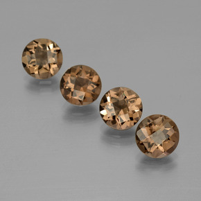 Pedras preciosas de quartzo fumê marrom natural de 6,25 ct, corte redondo, VVS-VS