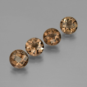 Pedras preciosas de quartzo fumê marrom natural de 6,25 ct, corte redondo, VVS-VS