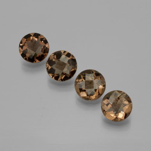 Pedras preciosas de quartzo fumê marrom natural de 6,10 ct, corte redondo, VVS-VS