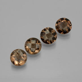 Pedras preciosas de quartzo fumê marrom natural de 6,10 ct, corte redondo, VVS-VS