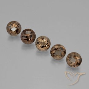 Pedras preciosas de quartzo fumê marrom natural de 9,34 ct, corte redondo, VVS-VS