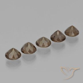 Pedras preciosas de quartzo fumê marrom natural de 9,34 ct, corte redondo, VVS-VS