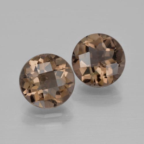 Pedras preciosas de quartzo fumê marrom natural de 3,46 ct, corte redondo, VS