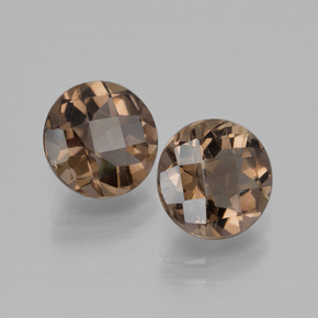 Pedras preciosas de quartzo fumê marrom natural de 3,46 ct, corte redondo, VS