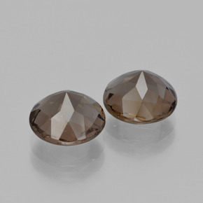 Pedras preciosas de quartzo fumê marrom natural de 3,46 ct, corte redondo, VS