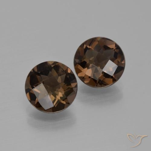 3.43ctw Natural Hickory Brown Quartzo Fumê, Redondo, VS