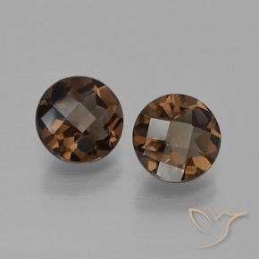 Pedras preciosas de Quartzo Fumê Hickory Brown natural de 3.43 ct, Redondo, VS