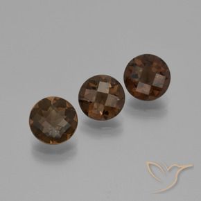 Pedras preciosas de Quartzo Fumê Marrom escuro natural de 5.37 ct, Redondo, VVS-VS