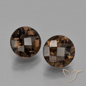 Pedras preciosas de Quartzo Fumê Hickory Brown natural de 3.33 ct, Redondo, VS