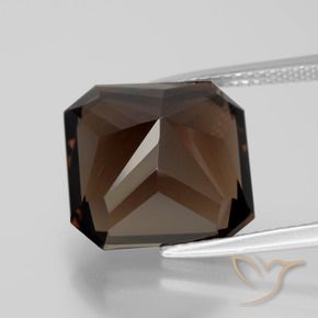 Quartzo Fumê Castanho Canela Profundo Natural 10.44ct, Corte Octógono / Esmeralda, VVS