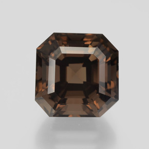 Quartzo fumê marrom natural 7,21ct, corte esmeralda, VVS-VS