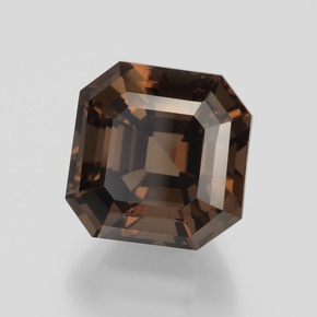 Quartzo fumê marrom natural 7,21ct, corte esmeralda, VVS-VS