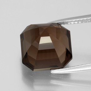 Quartzo fumê marrom natural 7,21ct, corte esmeralda, VVS-VS